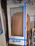 Houten achterdeur / buitendeur met glas, Ophalen, Gebruikt, 80 tot 100 cm, Buitendeur