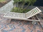 Teak GLOSTER ligbed 60x198cm, Ophalen, Gebruikt, Teakhout, Verstelbaar