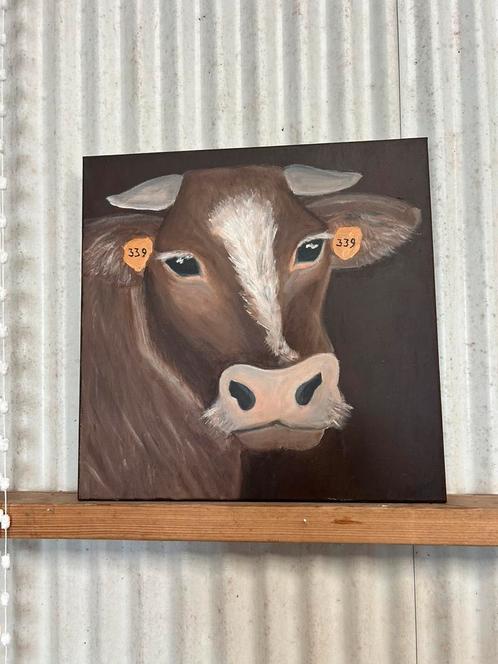 Origineel schilderij van een koe – nummer 339, Antiek en Kunst, Kunst | Schilderijen | Klassiek, Ophalen