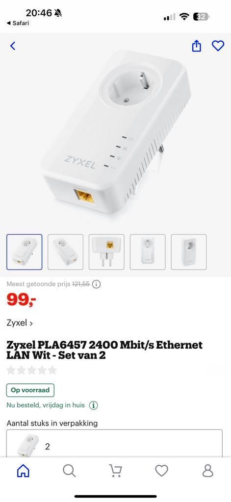 Zyxel PLA6457, wifi versterker set van 2 stuks (Nieuw), Computers en Software, WiFi-versterkers, Nieuw, Ophalen of Verzenden