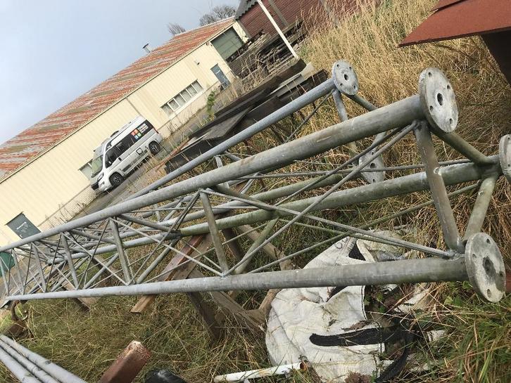 Zwaar verzinkte stalen antennemast, 12 meter hoog, Telecommunicatie, Antennes en Masten, Gebruikt, Mast, Ophalen