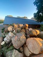 Niet gekliefd hardhout berk en eiken hout, Tuin en Terras, Haardhout, 6 m³ of meer, Ophalen of Verzenden, Eikenhout, Blokken