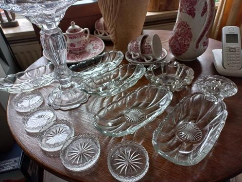5 Chippendale schalen/5 ronde schalen/glazen bonbonniere,enz, Huis en Inrichting, Woonaccessoires | Schalen en Manden, Zo goed als nieuw