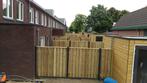 21-planks grenen schutting - antraciet glad beton, Ophalen of Verzenden, Nieuw, Hout, 1 tot 2 meter