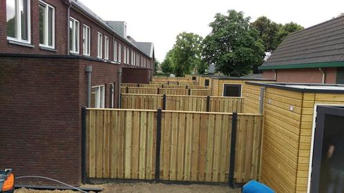 21-planks grenen schutting - antraciet glad beton, Tuin en Terras, Schuttingen, Nieuw, Hout, 1 tot 2 meter, Ophalen of Verzenden