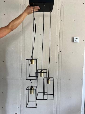 Industriële hanglamp zwart met messing beschikbaar voor biedingen