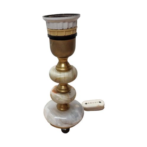 Vintage onyx marmeren lampenvoet, Huis en Inrichting, Lampen | Tafellampen, Gebruikt, Minder dan 50 cm, Overige materialen, Ophalen of Verzenden