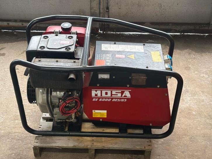 6 KVA aggregaat 230 Volt Mosa diesel generator, Doe-het-zelf en Verbouw, Aggregaten, Gebruikt, Dieselolie, 5 tot 10 kVA, Elektrisch startend