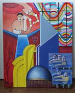 2 schilderijen impressie van Mexico 70x80 cm, Antiek en Kunst, Kunst | Schilderijen | Klassiek, Ophalen