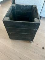 Grote zwarte houten plantenbak, Ophalen, Minder dan 60 cm, Rechthoekig, 30 tot 60 cm