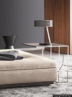 Minotti Leger platted steel 50x50 cm NP € 860,-, Huis en Inrichting, Ophalen of Verzenden, Nieuw, Hout, Minder dan 55 cm
