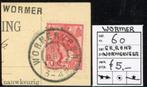 langstempel WORMER en grootrond WORMERVEER op nvph 60, Postzegels en Munten, Verzenden, T/m 1940, Gestempeld