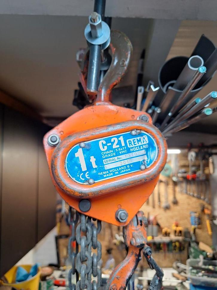 REMA C-21 1 ton handtakel, Doe-het-zelf en Verbouw, Lieren en Takels, Gebruikt, Handmatig, Ophalen
