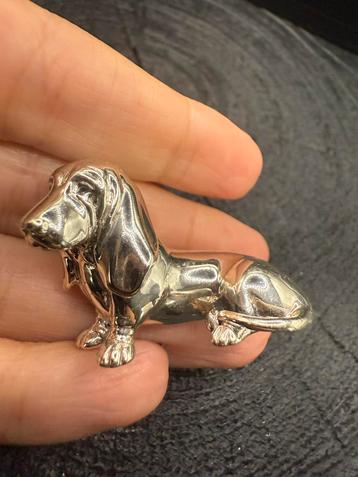 Zilveren Teckel Beeldje - 925 Zilver beschikbaar voor biedingen