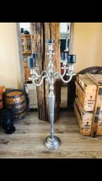 Staand / Vloer Kandelaar XXL aluminum 5-arm, Gebruikt, Ophalen of Verzenden, Kandelaar, Metaal