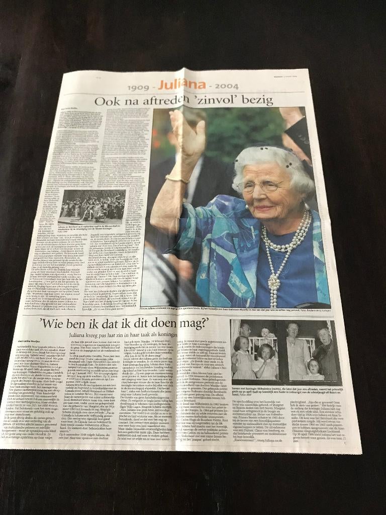 Leidsch Dagblad 22 maart Juliana 1909 - 2004, Ophalen of Verzenden, 1980 tot heden, Krant