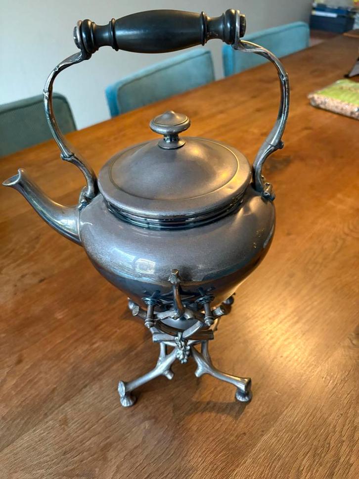 Antieke zilveren waterkoker van Christofle, Antiek en Kunst, Antiek | Tin, Ophalen