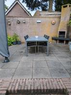 Tuintafel met 6 stoelen, Ophalen, Gebruikt, Rechthoekig, Rvs