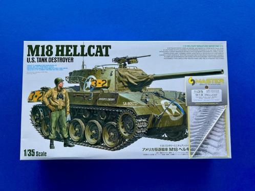 Tamiya 35376 U.S. Tank Destroyer M18 Hellcat 1/35 incl alu, Hobby en Vrije tijd, Modelbouw | Auto's en Voertuigen, Nieuw, Tank