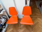 Oranje stoelen, Huis en Inrichting, Stoelen, Ophalen, Zo goed als nieuw, Overige kleuren, Twee