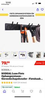 SODeal Fiets Ophangsysteem + Gereedschapshouder, Ophalen, Fietsendrager-accessoire, 1 fiets, Brede banden