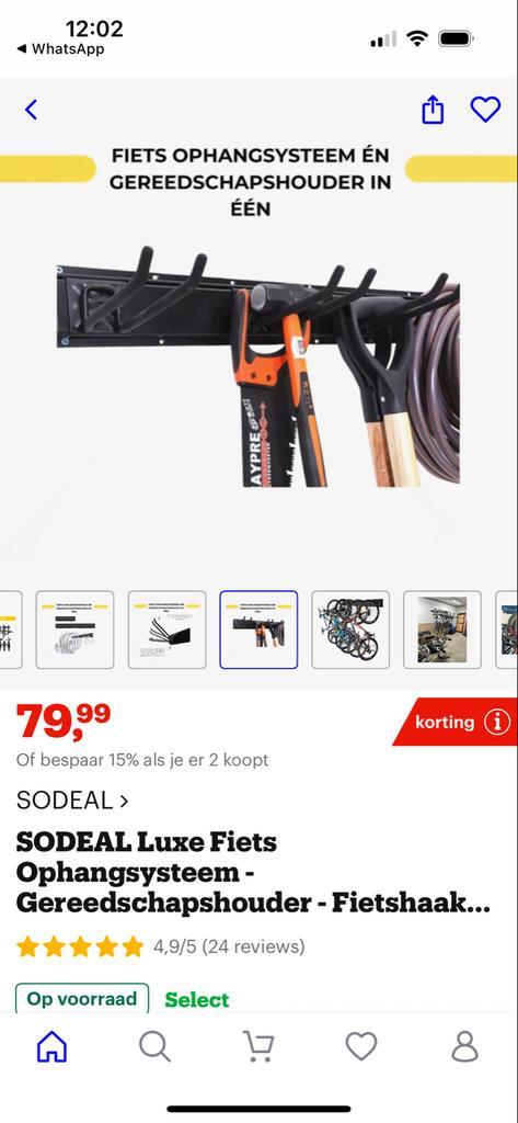 SODeal Fiets Ophangsysteem + Gereedschapshouder, Auto diversen, Fietsendragers, Nieuw, Fietsendrager-accessoire, 1 fiets, Brede banden