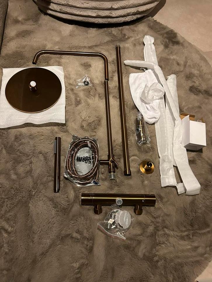 nieuwe koperen douche set inc thermostaatkraan van Fortifura, Doe-het-zelf en Verbouw, Sanitair, Nieuw, Douche, Koper, Ophalen