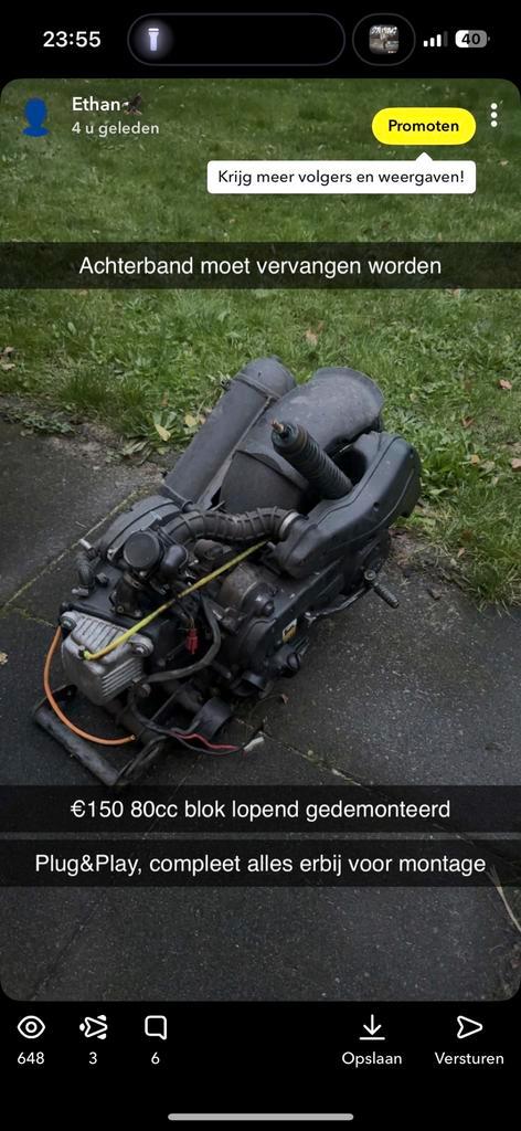 Piaggio zip 80cc blok, Watersport en Boten, Hengelsport | Karpervissen, Zo goed als nieuw, Overige typen, Ophalen of Verzenden