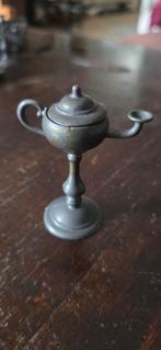 Antieke Tinnen Olielamp Miniatuur, Ophalen