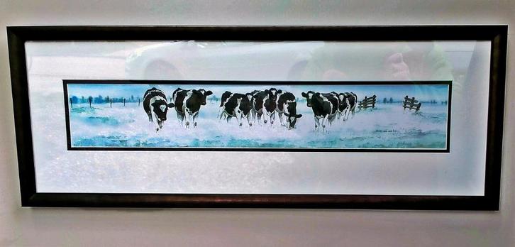 Fries Koeien Schilderij van Wiebe v/d Zee - 72x27CM, Huis en Inrichting, Woonaccessoires | Schilderijen, Tekeningen en Foto's