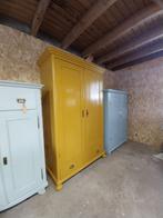 Grenen tweedeurskast mosterdgeel lxbxh: 122,5 x 57 x 187 cm, -, Verzenden, -, 50 tot 100 cm