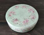 Koektrommel vintage groen met roosjes, Overige materialen, Gebruikt, Overige typen, Ophalen of Verzenden