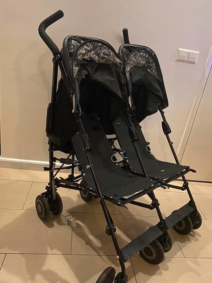 MacLaren Tweeling kinderwagen, Kinderen en Baby's, Buggy's, Zo goed als nieuw, Maclaren, Duomodel, Regenhoes, Verstelbare rugleuning
