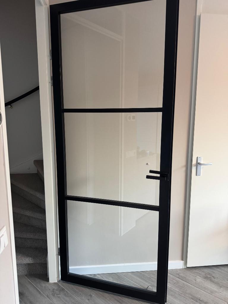 Staal look houten deur, Doe-het-zelf en Verbouw, Deuren en Horren, Ophalen, Gebruikt, 80 tot 100 cm, 215 cm of meer