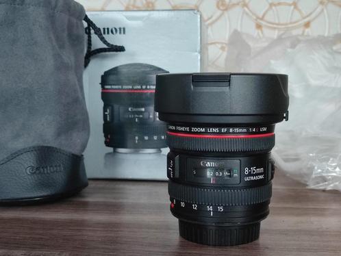 Canon EF 8-15 mm f/4.0L Fisheye USM objectief, Audio, Tv en Foto, Fotografie | Lenzen en Objectieven, Zo goed als nieuw, Groothoeklens