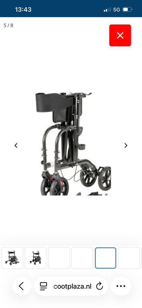 Rollator/rolstoel, Ophalen, Opvouwbaar, Gebruikt
