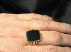 Gouden Vintage heren zegelring met onyx. 2026/87., 20 of groter, ., Zwart, Ophalen of Verzenden