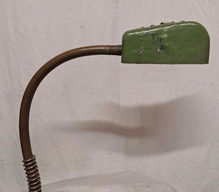 Industriële wandlamp met zwanenhals uit Frankrijk, Antiek en Kunst, Curiosa en Brocante, Ophalen of Verzenden