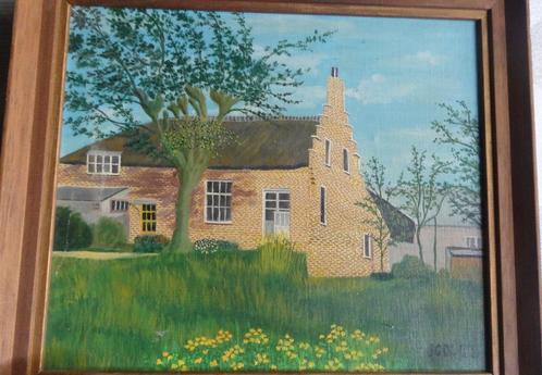 OLIEVERF FRAAIE BOERDERIJ * Op Linnen *, Antiek en Kunst, Kunst | Schilderijen | Klassiek, Verzenden