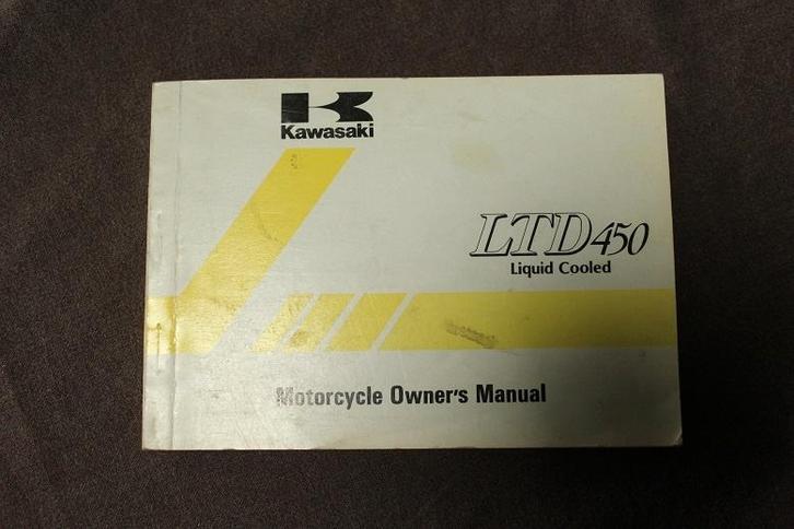 Kawasaki LTD450 1988 motorcycle owner's manual EN450-A5, Motoren, Handleidingen en Instructieboekjes, Kawasaki, Verzenden