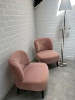 2 velvet fauteuils oud roze nieuwstaat, Ophalen, Zo goed als nieuw, Minder dan 75 cm, 50 tot 75 cm