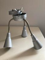 Ikea Plafondlamp met 3 Spots - Grijs, Huis en Inrichting, Lampen | Plafondlampen, Ophalen of Verzenden, Gebruikt, Metaal