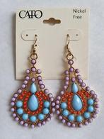 Cato druppel lila blauwe oranje steentjes hang oorbellen, Sieraden, Tassen en Uiterlijk, Oorbellen, Overige materialen, Hangers