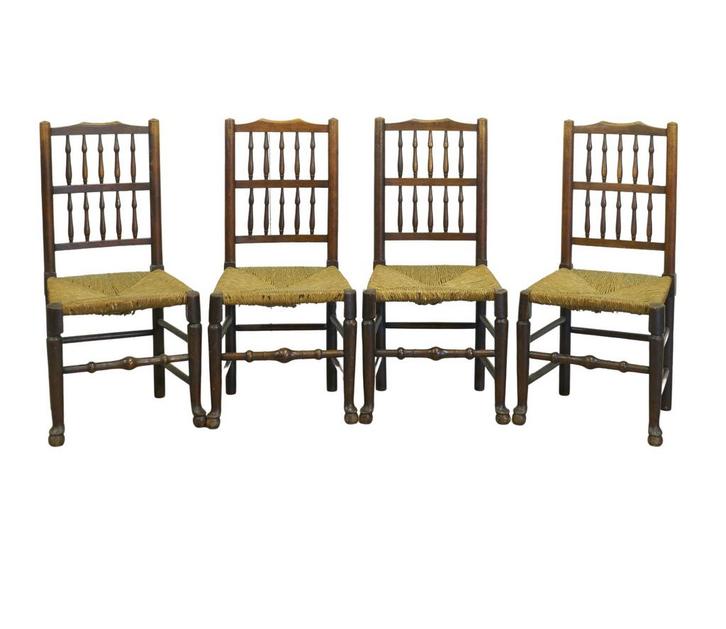 Engelse Spindelstoelen - Set van 4, Huis en Inrichting, Stoelen, Gebruikt, Vier, Hout, Bruin, Ophalen