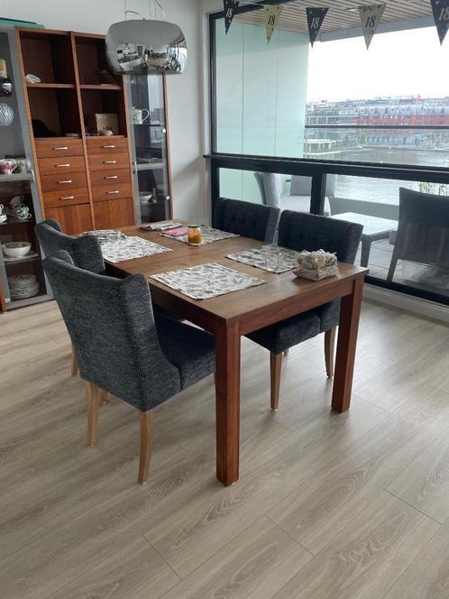 Houten eettafel, Huis en Inrichting, Tafels | Eettafels, Gebruikt, 50 tot 100 cm, 150 tot 200 cm, Vijf personen of meer, Rechthoekig