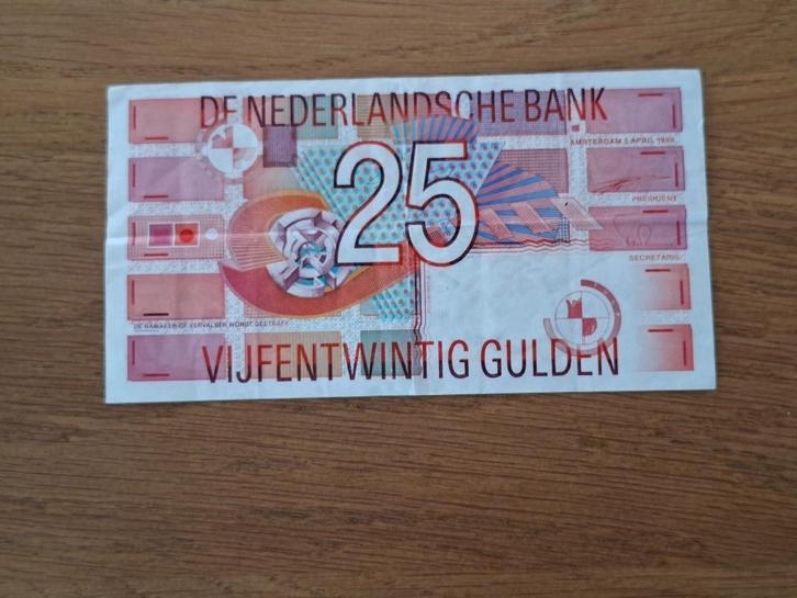 Bankbiljet 25 gulden 1989 Roodborstje, Postzegels en Munten, Bankbiljetten | Nederland, Los biljet, 25 gulden, Ophalen of Verzenden