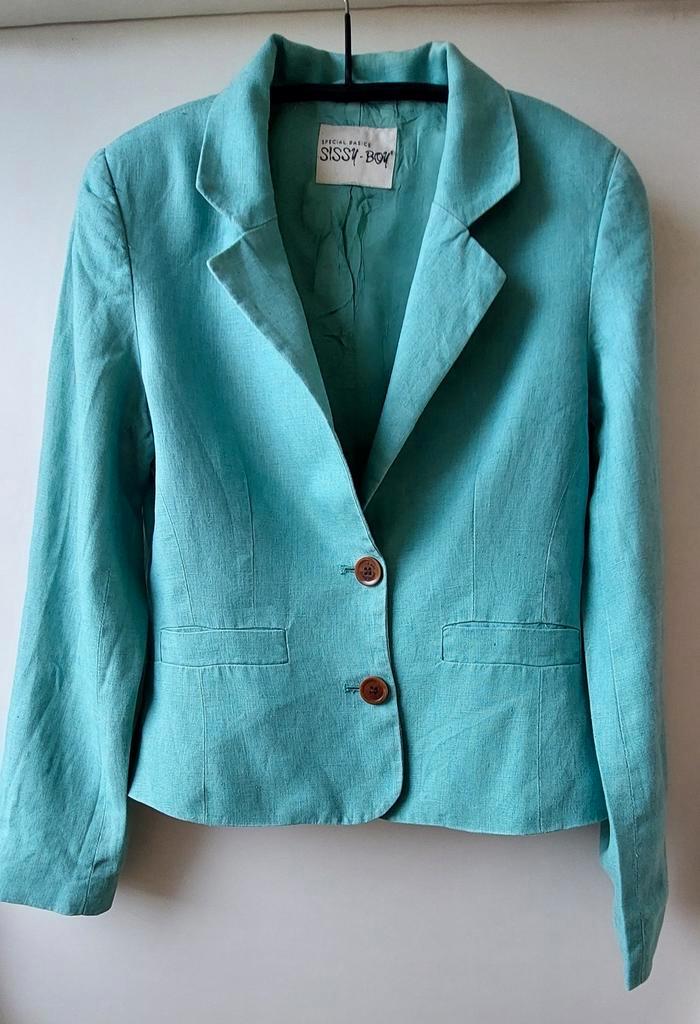 Sissy-Boy linnen jasje maat S, Kleding | Dames, Jasjes, Kostuums en Pakken, Gedragen, Jasje, Maat 36 (S), Groen, Ophalen of Verzenden