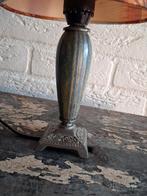 Vintage Deense Tafellamp met Retro Kap, Gebruikt, Vintage, Ophalen of Verzenden, Stof