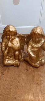 Gouden engeltjes 2×/groot/muziek instrumenten, Diversen, Kerst, Ophalen of Verzenden, Zo goed als nieuw