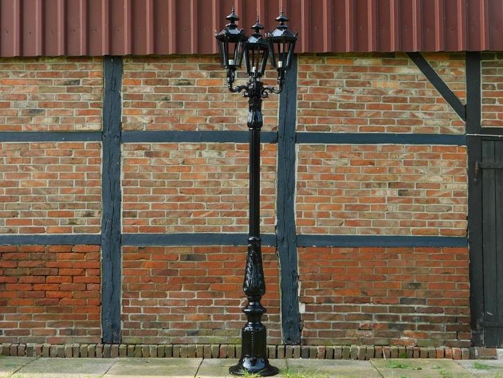 Lantaarnpaal Driekroon met Kronen - 300 cm - Alu, Tuin en Terras, Buitenverlichting, Nieuw, Staande lamp, Aluminium, Led, Ophalen of Verzenden